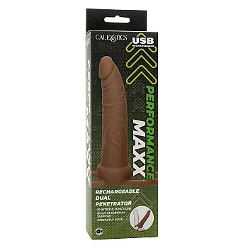 Rechargeable Dual Penetrator - Bruine huidskleur