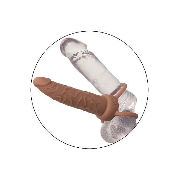 Rechargeable Dual Penetrator - Bruine huidskleur van het merk Performance Maxx - Voorbinddildo's - online bestellen bij Masculum.nl. De discrete online seks-toys en erotisch heren ondergoed winkel voor gay & hetero mannen.