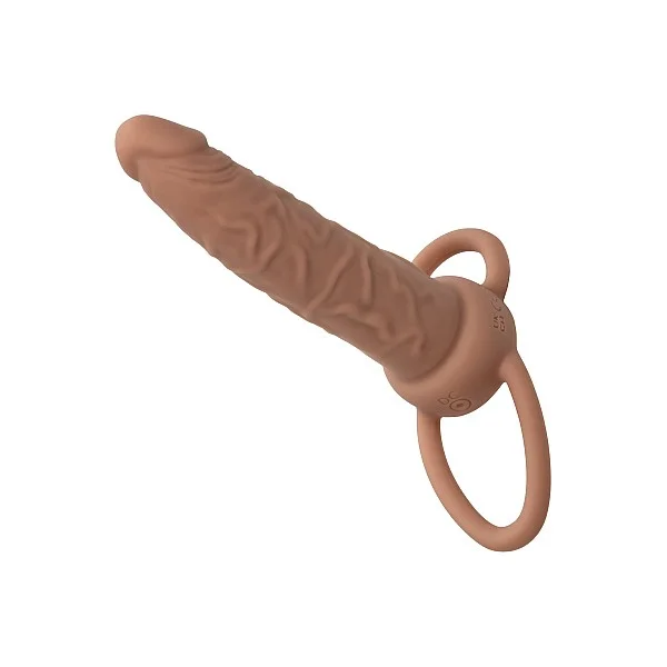 Rechargeable Dual Penetrator - Bruine huidskleur van het merk Performance Maxx - Voorbinddildo's - online bestellen bij Masculum.nl. De discrete online seks-toys en erotisch heren ondergoed winkel voor gay & hetero mannen.