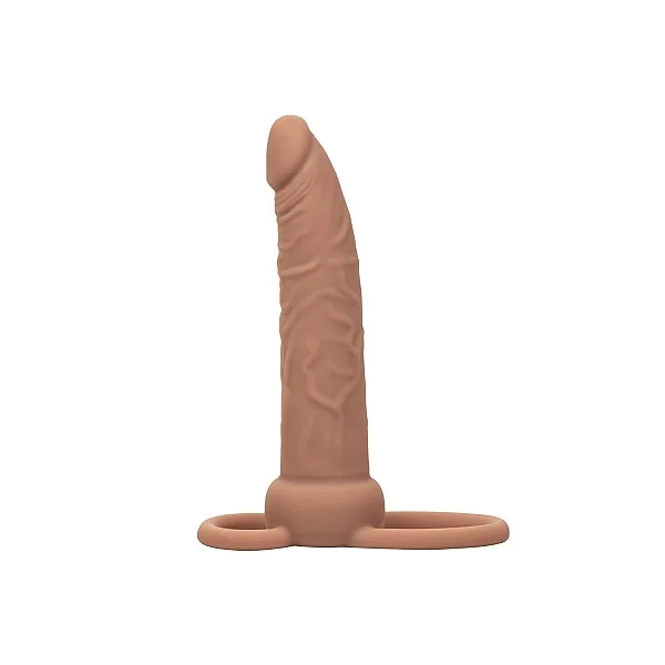 Rechargeable Dual Penetrator - Bruine huidskleur van het merk Performance Maxx - Voorbinddildo's - online bestellen bij Masculum.nl. De discrete online seks-toys en erotisch heren ondergoed winkel voor gay & hetero mannen.