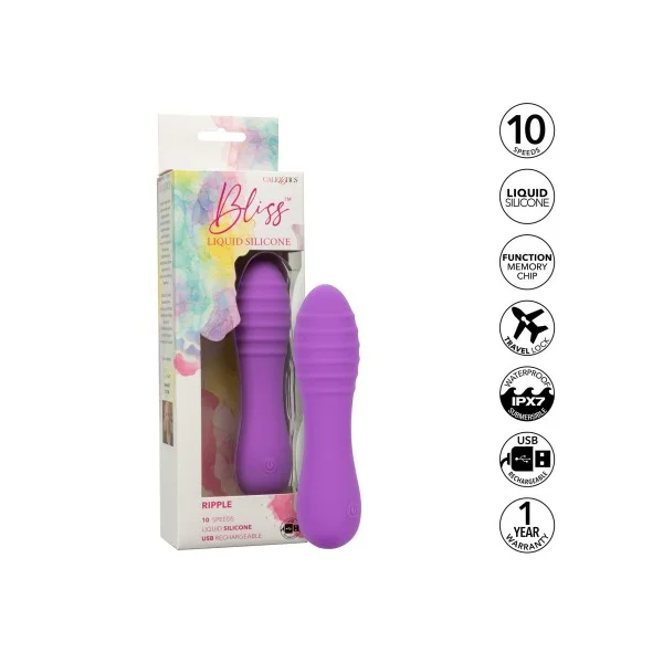 Bliss Liquid Silicone Ripple - Paars van het merk Bliss - Kleine Vibrators - online kopen bij Masculum.nl. De discrete online seks-toys en erotisch heren ondergoed winkel voor gay & hetero mannen.