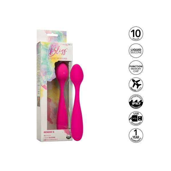 Bliss Liquid Silicone Bendie G - Roze van het merk Bliss - Prostaat Vibrator - online kopen bij Masculum.nl. De discrete online seks-toys en erotisch heren ondergoed winkel voor gay & hetero mannen.