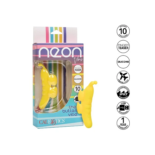 The Butterfly Vibe - Geel van het merk Neon Vibes - Vingervibrators - online kopen bij Masculum.nl. De discrete online seks-toys en erotisch heren ondergoed winkel voor gay & hetero mannen.