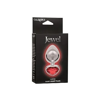 Jewel Large Ruby Heart Plug - Rood