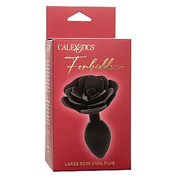 Large Rose Anal Plug - Zwart