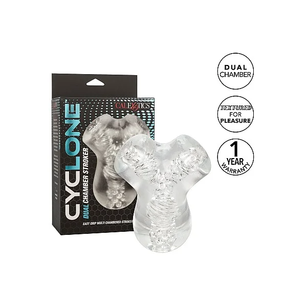 Cyclone Dual Ribbed Stroker - Transparant van het merk Cyclone - Sleeve Masturbators - online kopen bij Masculum.nl. De discrete online seks-toys en erotisch heren ondergoed winkel voor gay & hetero mannen.