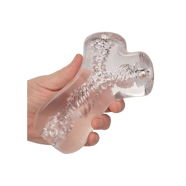 Cyclone Dual Ribbed Stroker - Transparant van het merk Cyclone - Sleeve Masturbators - online kopen bij Masculum.nl. De discrete online seks-toys en erotisch heren ondergoed winkel voor gay & hetero mannen.