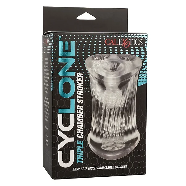 Cyclone Triple Chamber Stroker - Transparant van het merk Cyclone - Sleeve Masturbators - online bestellen bij Masculum.nl. De discrete online seks-toys en erotisch heren ondergoed winkel voor gay & hetero mannen.