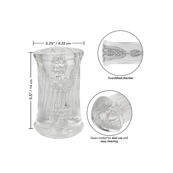 Cyclone Triple Chamber Stroker - Transparant van het merk Cyclone - Sleeve Masturbators - online bestellen bij Masculum.nl. De discrete online seks-toys en erotisch heren ondergoed winkel voor gay & hetero mannen.