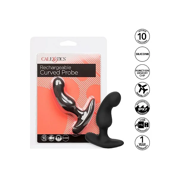 Rechargeable Curved Probe - Zwart van het merk Anal - Anaal Dildo's - online kopen bij Masculum.nl. De discrete online seks-toys en erotisch heren ondergoed winkel voor gay & hetero mannen.