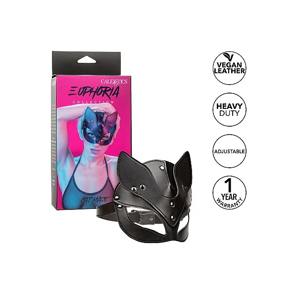 Cat Mask - Zwart van het merk Euphoria - Bondage Maskers - online bestellen bij Masculum.nl. De discrete online seks-toys en erotisch heren ondergoed winkel voor gay & hetero mannen.
