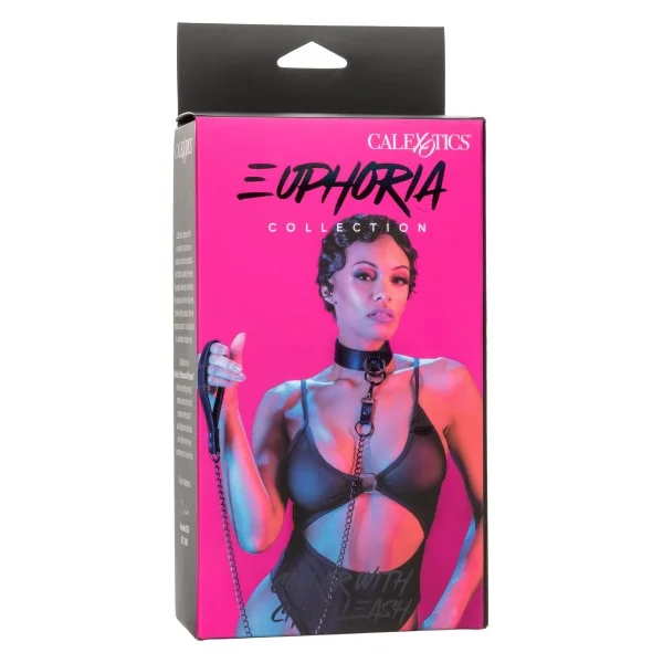 Euphoria Collection Halsband met Kettinglijn - Zwart van het merk Euphoria - BDSM Collars - online bestellen bij Masculum.nl. De discrete online seks-toys en erotisch heren ondergoed winkel voor gay & hetero mannen.
