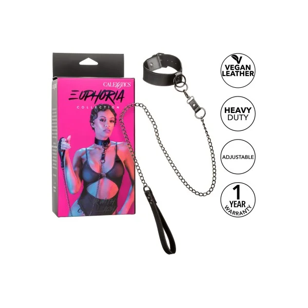 Euphoria Collection Halsband met Kettinglijn - Zwart van het merk Euphoria - BDSM Collars - online bestellen bij Masculum.nl. De discrete online seks-toys en erotisch heren ondergoed winkel voor gay & hetero mannen.