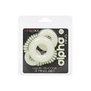Alpha Glow-In-The-Dark Liquid Silicone 3 Ring Set