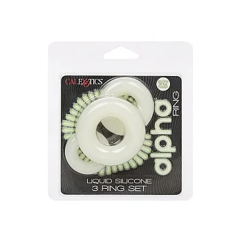Alpha Glow-In-The-Dark Liquid Silicone 3 Ring Set