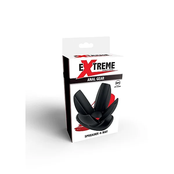 Spreader 4-Way Plug - Zwart van het merk Extreme - Holle Buttplugs - online kopen bij Masculum.nl. De discrete online seks-toys en erotisch heren ondergoed winkel voor gay & hetero mannen.