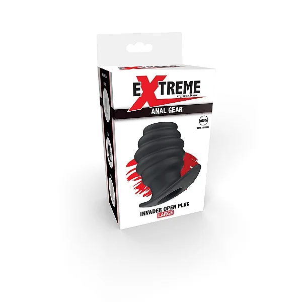Invader Open Plug Large - Zwart van het merk Extreme - Holle Buttplugs - online bestellen bij Masculum.nl. De discrete online seks-toys en erotisch heren ondergoed winkel voor gay & hetero mannen.