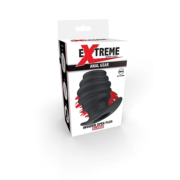 Invader Open Plug XLarge - Zwart van het merk Extreme - Holle Buttplugs - online kopen bij Masculum.nl. De discrete online seks-toys en erotisch heren ondergoed winkel voor gay & hetero mannen.