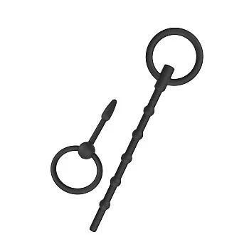 Penis Plug Set Large 2 pcs - Zwart