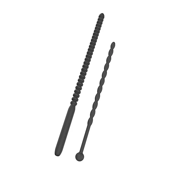 Ribbed Penis Dilator Set 2 pcs - Zwart van het merk Extreme - Penis Plugs - online bestellen bij Masculum.nl. De discrete online seks-toys en erotisch heren ondergoed winkel voor gay & hetero mannen.