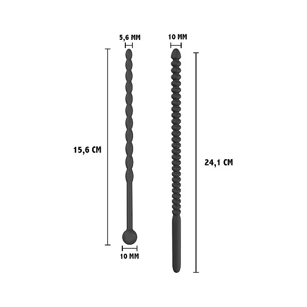Ribbed Penis Dilator Set 2 pcs - Zwart van het merk Extreme - Penis Plugs - online bestellen bij Masculum.nl. De discrete online seks-toys en erotisch heren ondergoed winkel voor gay & hetero mannen.
