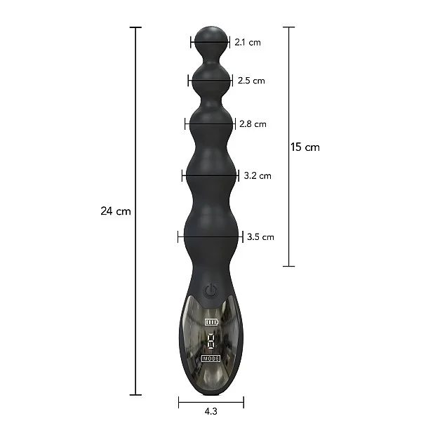 Extreme Beaded Anal Power Vibrator - Zwart van het merk Extreme - Siliconen Vibrators - online kopen bij Masculum.nl. De discrete online seks-toys en erotisch heren ondergoed winkel voor gay & hetero mannen.