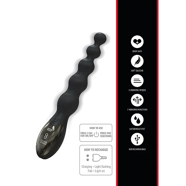 Extreme Beaded Anal Power Vibrator - Zwart van het merk Extreme - Siliconen Vibrators - online kopen bij Masculum.nl. De discrete online seks-toys en erotisch heren ondergoed winkel voor gay & hetero mannen.