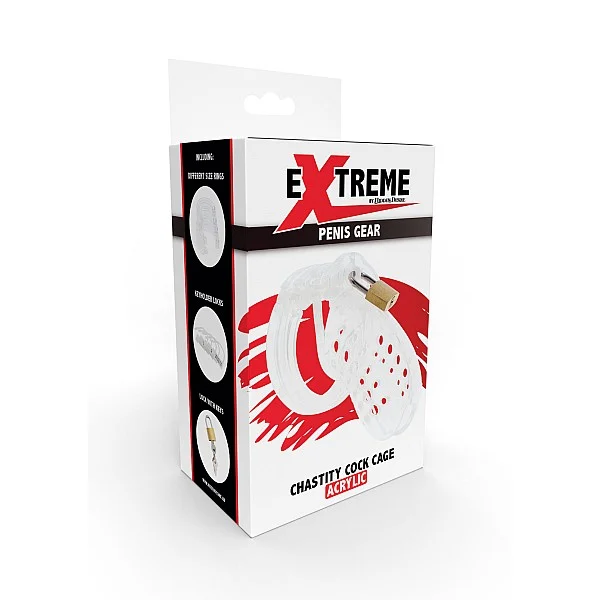 Hidden Desire Extreme Chastity Cock Cage Acrylic - Transparant van het merk Extreme - Peniskooien - online bestellen bij Masculum.nl. De discrete online seks-toys en erotisch heren ondergoed winkel voor gay & hetero mannen.