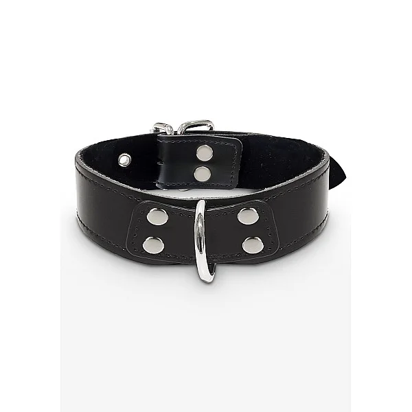 Elegant D-Ring Collar - Zwart van het merk Luxury Bondage Essentials - BDSM Collars - online kopen bij Masculum.nl. De discrete online seks-toys en erotisch heren ondergoed winkel voor gay & hetero mannen.
