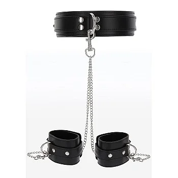 Heavy Collar and Wrist Cuffs - Zwart