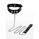 Elegant Collar and Chain Leash - Zwart van het merk Luxury Bondage Essentials - BDSM Collars - online kopen bij Masculum.nl. De discrete online seks-toys en erotisch heren ondergoed winkel voor gay & hetero mannen.