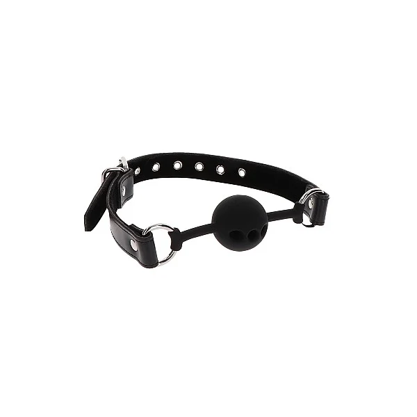 Silicone Ball Gag - Zwart van het merk Luxury Bondage Essentials - Ball Gags - online kopen bij Masculum.nl. De discrete online seks-toys en erotisch heren ondergoed winkel voor gay & hetero mannen.