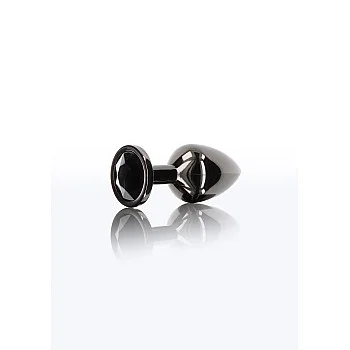 Butt Plug With Diamond Jewel S - Zwart