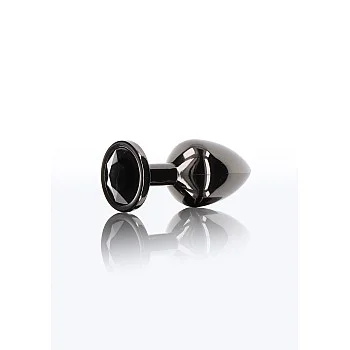 Butt Plug With Diamond Jewel M - Zwart
