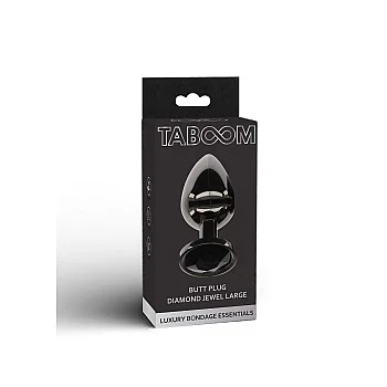 Butt Plug With Diamond Jewel L - Zwart