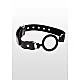 Open Ring Gag - Zwart van het merk Luxury Bondage Essentials - Ball Gags - online kopen bij Masculum.nl. De discrete online seks-toys en erotisch heren ondergoed winkel voor gay & hetero mannen.
