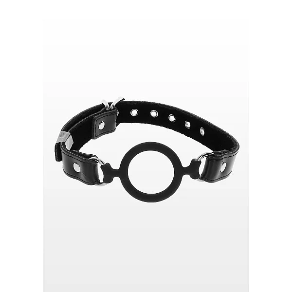 Open Ring Gag - Zwart van het merk Luxury Bondage Essentials - Ball Gags - online kopen bij Masculum.nl. De discrete online seks-toys en erotisch heren ondergoed winkel voor gay & hetero mannen.