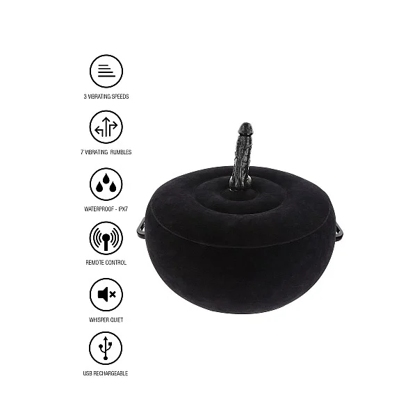 Inflatable Fuck Seat with Remote - Zwart van het merk Luxury Bondage Essentials - Sexmachines - online bestellen bij Masculum.nl. De discrete online seks-toys en erotisch heren ondergoed winkel voor gay & hetero mannen.