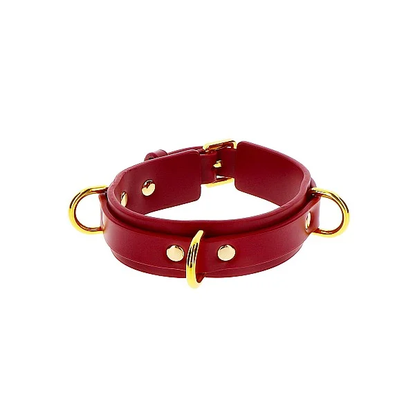 D-Ring Collar Deluxe - Rood van het merk Bondage in Luxury - BDSM Collars - online kopen bij Masculum.nl. De discrete online seks-toys en erotisch heren ondergoed winkel voor gay & hetero mannen.