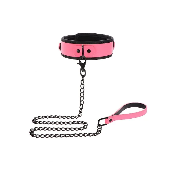 Collar and Chain Leash - Roze van het merk Glow In the Dark - BDSM Collars - online kopen bij Masculum.nl. De discrete online seks-toys en erotisch heren ondergoed winkel voor gay & hetero mannen.