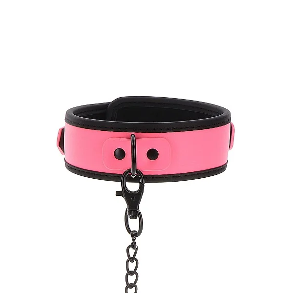 Collar and Chain Leash - Roze van het merk Glow In the Dark - BDSM Collars - online kopen bij Masculum.nl. De discrete online seks-toys en erotisch heren ondergoed winkel voor gay & hetero mannen.