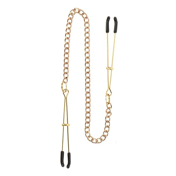 Tweezers With Chain - Goud van het merk Nipple Play - Tepelklemmen - online kopen bij Masculum.nl. De discrete online seks-toys en erotisch heren ondergoed winkel voor gay & hetero mannen.