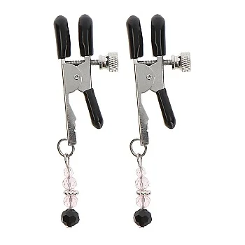 Adjustable Clamps With Beads - Zilver