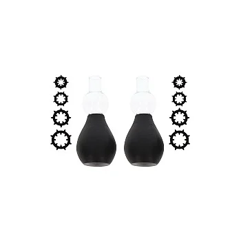 Nipple Enlargers with 8 Rings - Zwart