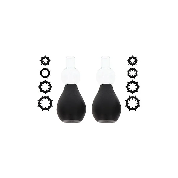 Nipple Enlargers with 8 Rings - Zwart van het merk Nipple Play - Tepelzuigers - online bestellen bij Masculum.nl. De discrete online seks-toys en erotisch heren ondergoed winkel voor gay & hetero mannen.