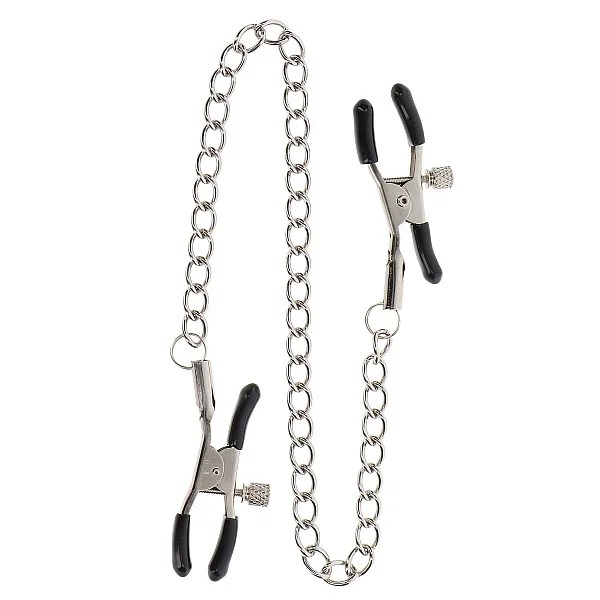 Adjustable Clamps with Chain - Zilver van het merk Nipple Play - Tepelklemmen - online kopen bij Masculum.nl. De discrete online seks-toys en erotisch heren ondergoed winkel voor gay & hetero mannen.
