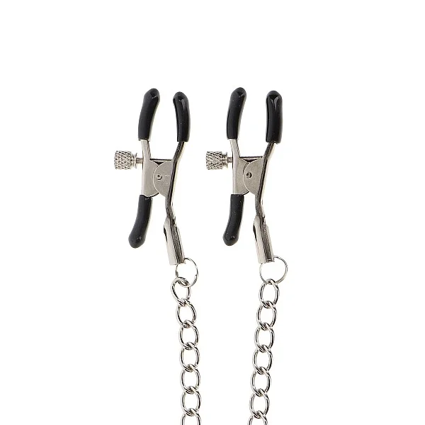 Adjustable Clamps with Chain - Zilver van het merk Nipple Play - Tepelklemmen - online kopen bij Masculum.nl. De discrete online seks-toys en erotisch heren ondergoed winkel voor gay & hetero mannen.