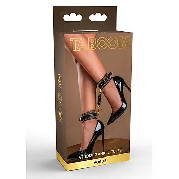 Studded Ankle Cuffs Set - Zwart