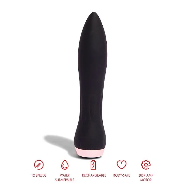 Silicone 60SX AMP Bullet - Zwart van het merk Nu Sensuelle - Vibrators - online bestellen bij Masculum.nl. De discrete online seks-toys en erotisch heren ondergoed winkel voor gay & hetero mannen.