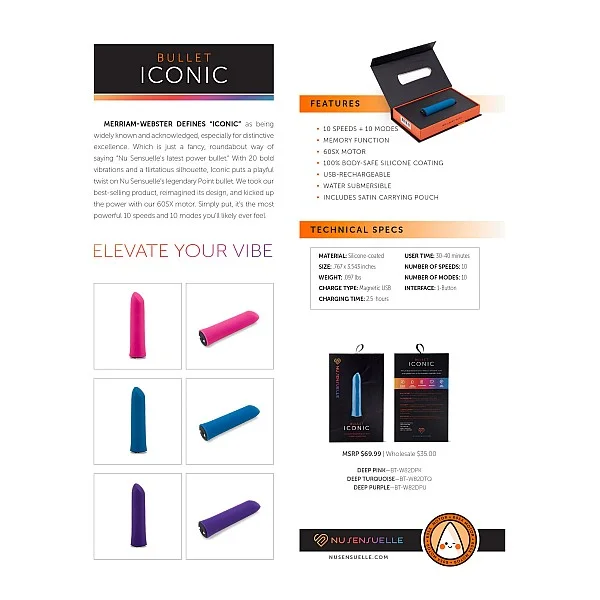 Iconic Bullet - Blauw van het merk Nu Sensuelle - Vibrerende Eitjes - online kopen bij Masculum.nl. De discrete online seks-toys en erotisch heren ondergoed winkel voor gay & hetero mannen.
